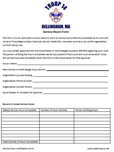 july 2016 bellingham boy scout troop 14 boy scout service hours form